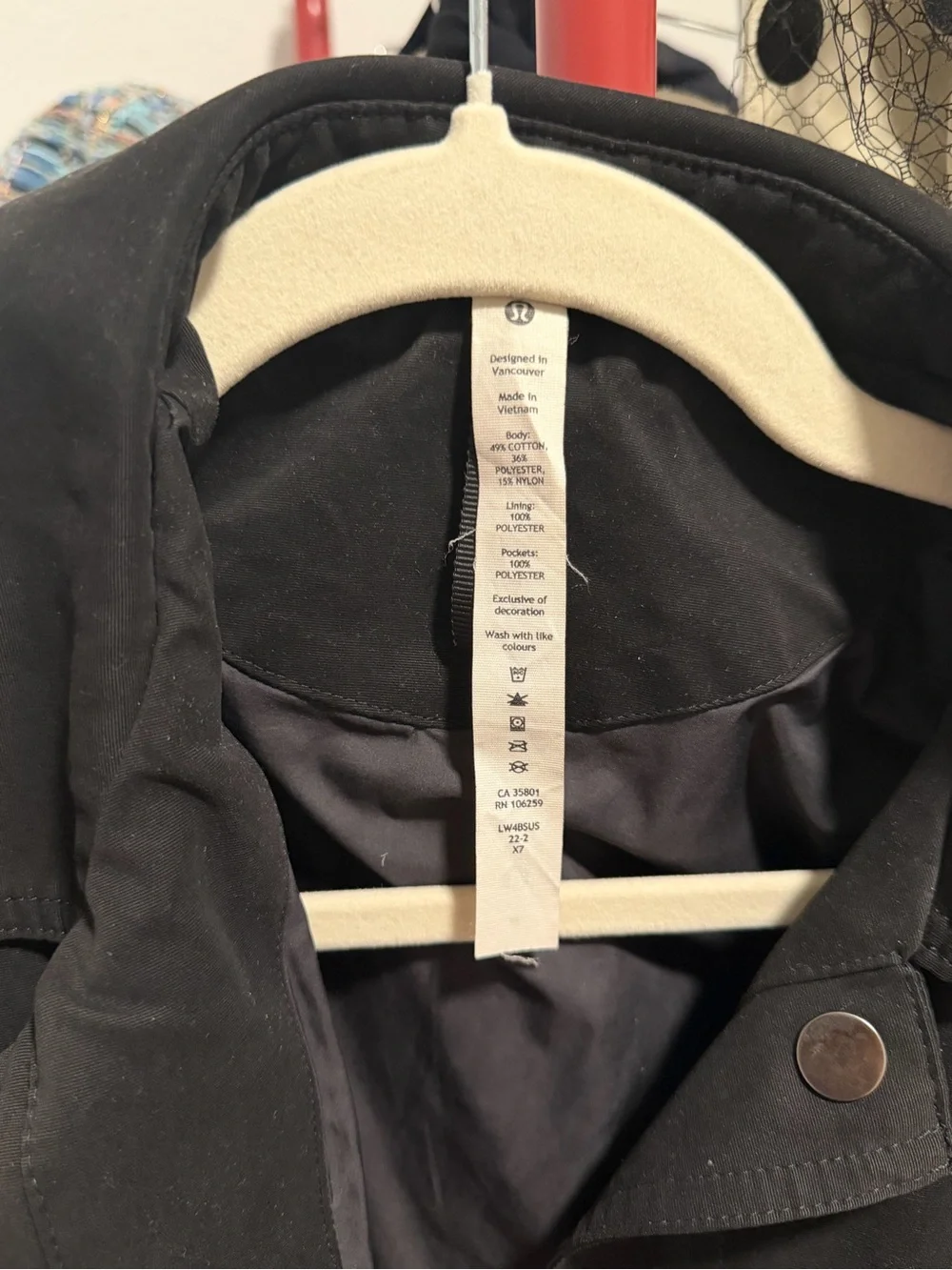 lululemon athletica Black Cropped Utility Jacket with Snap Front